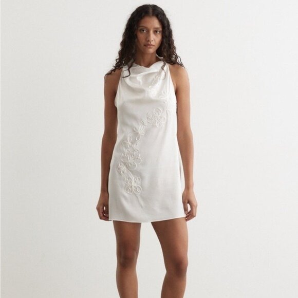 Paloma Wool Dresses & Skirts - Paloma Wool Nolita Embroidered Silk Mini Dress Ecru Size Medium NWOT